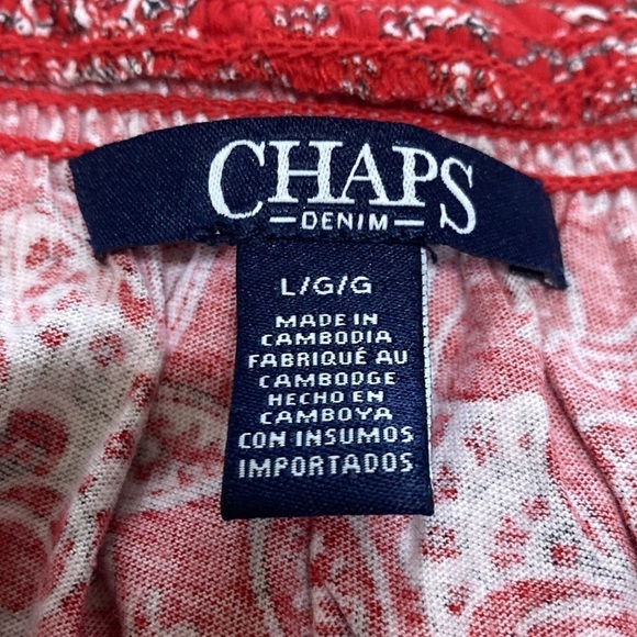 Chaps red elastic collar top size L - Picture 3 of 9